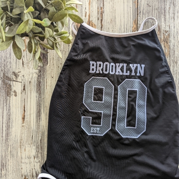 Cross Back One Piece Y2K Inspired Sport Swimsuit Size 10 - Picture 4 of 6